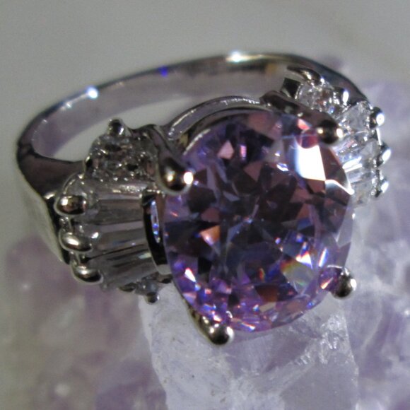 Lilac Bauble CZ Cocktail ring - Picture 1 of 9